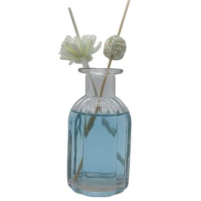 Traditional design 300 ml glass bottles empty reed Diffuser bottle with cork and rattan