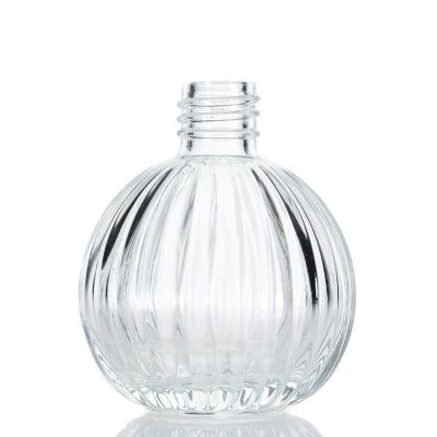 Wholesale Refillable Round Ball Embossed Crystal Glass 50ml Spray Perfume Diffuser Bottles