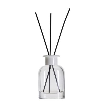 new 120ml flat round Aroma Reed Diffuser Glass Bottle with Cork Stopper