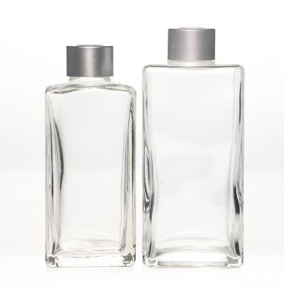 Wholesale Clear Air Aroma Bottle Empty 350ml Square Glass Reed Diffuser Bottle