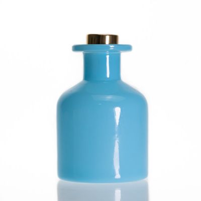 Aromatherapy Pot-bellied Bottle Blue 130ml Reed Aroma Diffuser Bottle For Home Decor