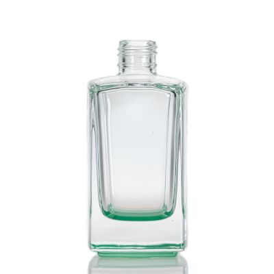 Unique Fancy Diffuser Bottle Clear Green Square 100ml Aroma Glass Bottle
