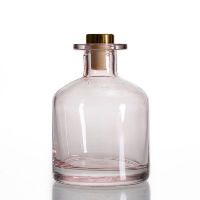 European Glass Bottles Big Belly 130ml Pink Reed Diffuser Bottle With Sticks