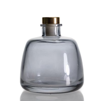 Custom Half Round Aroma Bottle 200ml Grey Reed Glass Diffuser Bottle With Stopper