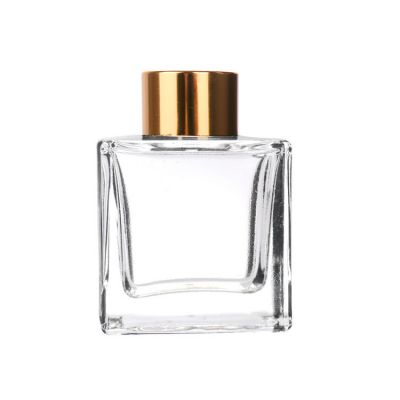 Hot Sale Clear Square 50ml 100ml 150ml 200ml Fragrance Bottle Reed Diffuser Glass Bottle Aromatherapy bottles