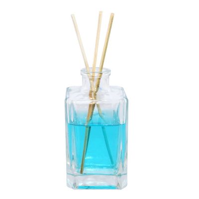 Empty 150ml Clear Rectangle Indoor Aromatherapy Air Cleaner Fire-Free Rattan Aroma Glass Reed Diffuser Bottle