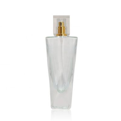 30ml clear empty crystal perfume glass bottle packaging with gold aluminum mist sprayer and acrylic cap
