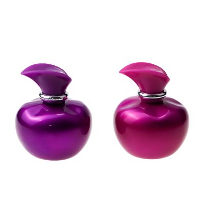 Fancy Custom 100ml Apple Shape Purple Rose Red Pearl White Glass Perfume Bottle