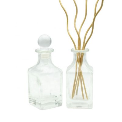 100ml empty glass essential aromatherapy oil diffuser bottle with polymer plug and fiber sticks