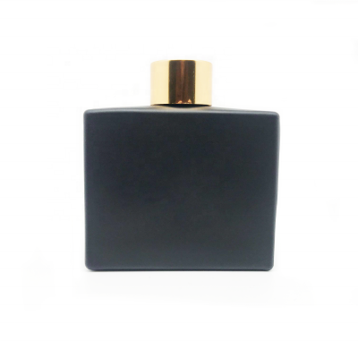 Customized 100ml Flat Square Shape Empty Black Fragrance Reed Diffuser Glass Bottle