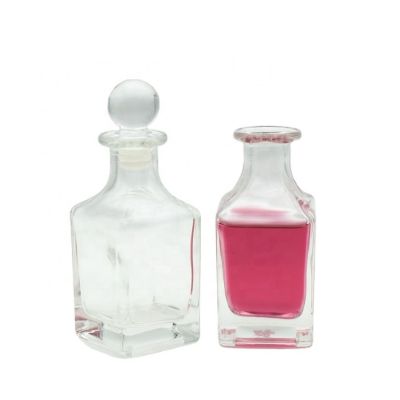 100ml aromatherapy fragrance clear square glass reed diffuser bottle
