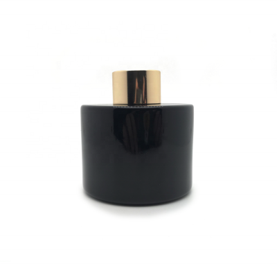 100ml Black Color Round Shape Reed Diffuser Glass Bottle with Cap