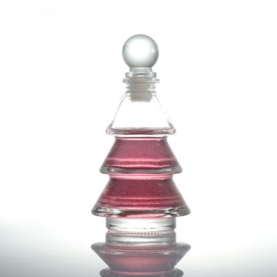 creative design custom clear pyramid shape aromatherapy glass diffuser bottle