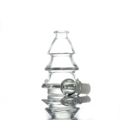 Wholesale pine tree empty glass diffuser bottles aromatherapy oil bottle diffuser bottles glass with easy open end lid