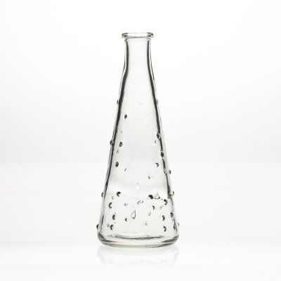 Modern Design 230ml Cone Shape Embossed Diffuser Glass Bottle For Air Freshener