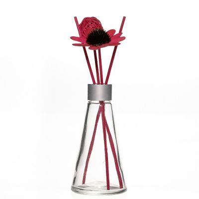 Hot Sale Cheap Clear Cone Shape 150ml Reed Diffuser Glass Bottle With Rattan Sticks