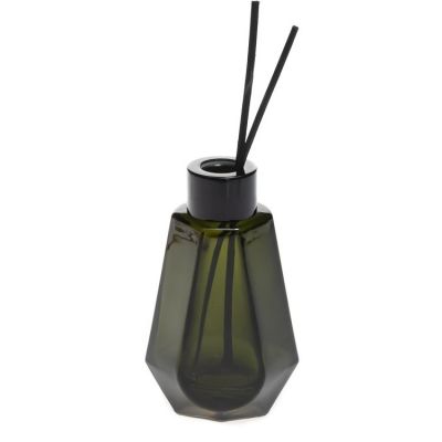 Hot Sale Customize Empty Green Colored Diffuser Glass Bottles 100ml With Rattan Sticks