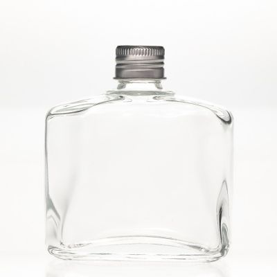 Hot Sale Home Fragrance 150ml Clear Modern Diffuser Bottle Flat Square Wine Glass Bottle