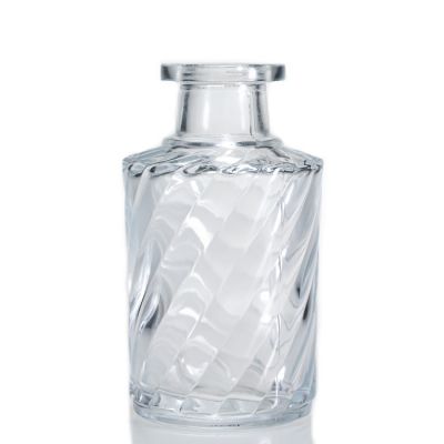 Unique Design OEM 180ml Engraving Cylinder Aroma Diffuser Bottle Luxury Glass Bottle