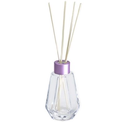 Outlet OEM Polyhedral Shape 100ml Clear Home Diffuser Glass Bottles With Rattan Sticks