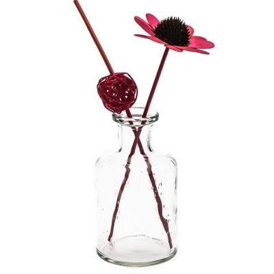 Classic Design 200ml Clear Aroma Oil Glass Bottle Flower Diffuser Bottle For Home Decoration