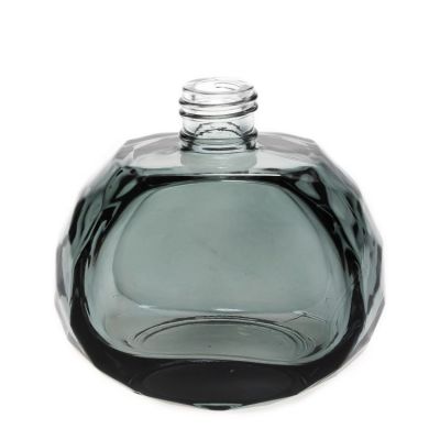 Outlet Center Empty 100ml Flat Round Reed Diffuser Bottle Grey Colored Perfume Glass Bottle