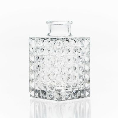 Competitive Price Engraving Cube 100ml Clear Aroma Square Diffuser Glass Bottle
