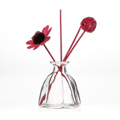 Unique Design Wholesale 160ml Clear Flower Reed Diffuser Bottles Luxury For Home Decorate