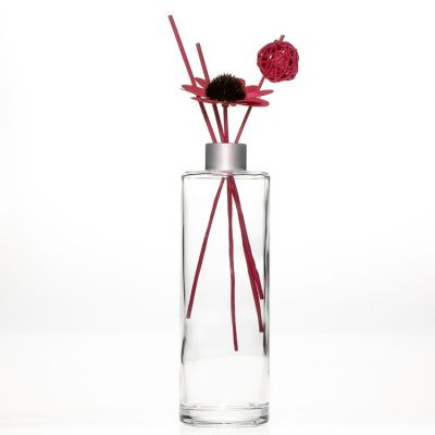 Classic Design Cylindrical Shape 430ml Reed Diffuser Clear Perfume Glass Bottle