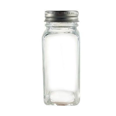 Square Glass Spice Jars bottle 120ML for Herb Seasoning Storage in bulk