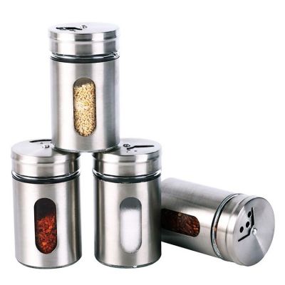 12Pcs 100ML Empty Stainless Steel Spice Shakers Container Glass Jars Set