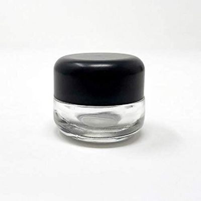 5ml Glass Jars withBlack Lids Low Profile: concentrate packaging(Black Lids)