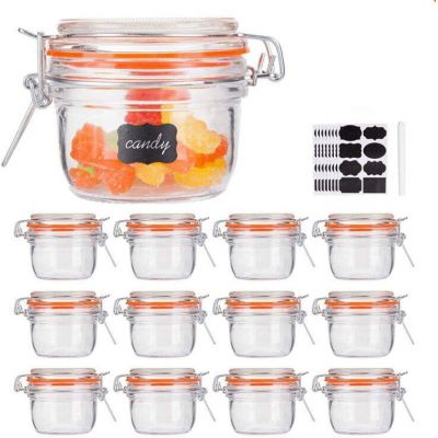 Small Glass Jars With Airtight Lids,Encheng Glass Spice Jars 5 oz,Maosn Jars With Leak Proof Rubber Gasket 150ml