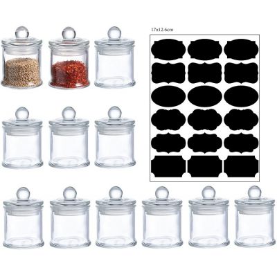 3oz Small Mini Premium Quality Glass Storage/Spice Jars with Airtight Lids