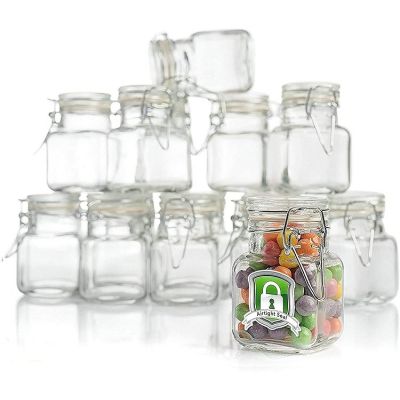 3 oz Small Glass Jars With Airtight Lids, Glass Spice Jars