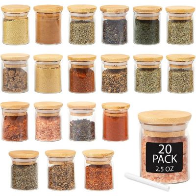2.5 Oz Mini Spice Jars with Bamboo Lids