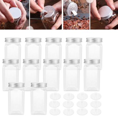 Spice Jars Kitchen Organizer Storage Holder Container Glass Seasoning Bottles With Cover Lids Camping Condiment Container