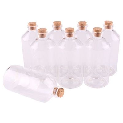 New 110ml Size 47*100*12.5mm Transparent Glass Bottles with Cork Stopper Empty Spice Bottles Jars Gift Crafts Vials