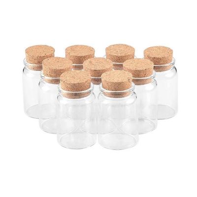 80ml Glass Spice Jar Craft Jars Mini Hyaline Glass Container with Corks Creative Handicraft Reusable Pot Cosmetics Vial Gifts Bottles