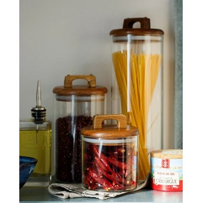 Coffee Sealed Jar Lemon Passion Fruit Sealed Jar Glass Bottle Sealed Jar with Lid Food Storage Jar Moisture-Proof