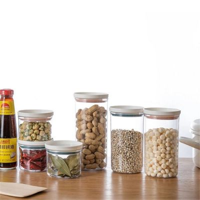 Square Sealed Glass Jars For Spice Kitchen Storage Coffee Bean Storage Can Mason Jar With Lid Food Container