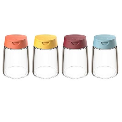 4 Pcs Kitchen Glass Spice Jars With Lid Salt And Pepper Shakers Set Seasoning Organizer Glass Seasoning Bottle With Label Paper