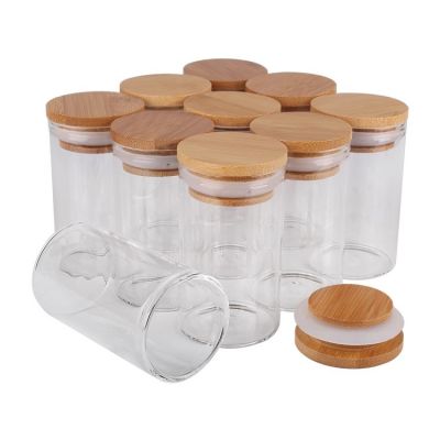 90ml Test Tubes with Bamboo Caps 47*80mm Spice Jars Glass Vials Storage Jar Glass Containers for Wedding Craft DIY