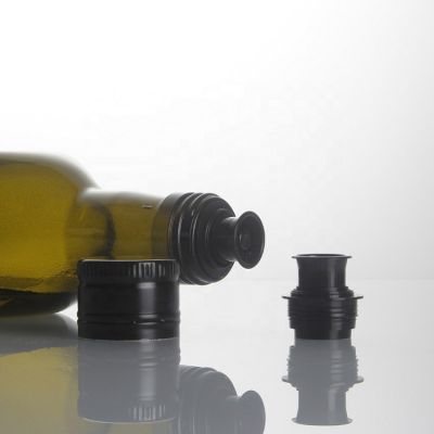 inventory 31.5*24 mm screw dark green black aluminum plastic insert pop up pourer filler stocked olive oil bottle cap