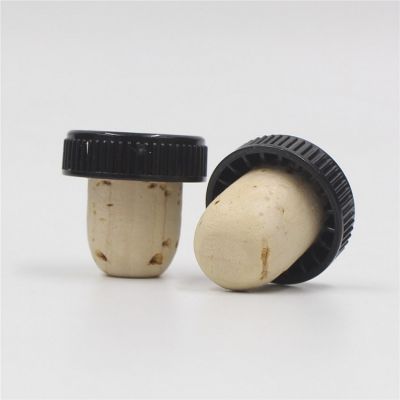 good quality natural cork with plastic cap for spirits bottle
