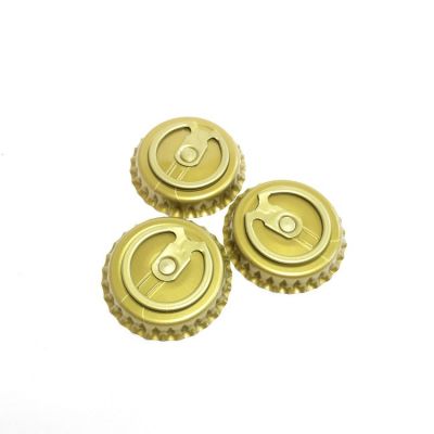 tinplate 26mm crown cap with ring pull free samples Easy open lid with ring pull cap