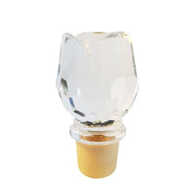 Crystal rose flower-shaped glass wine stopper wine sealing cap