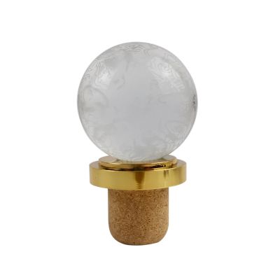 Round crystal glass 750 ml polymer cork sealed wine stopper