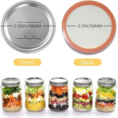 70mm 86mm 87mm split wide regular mouth bulk mason 16oz glass canning jar stainless steel gold iron with lid