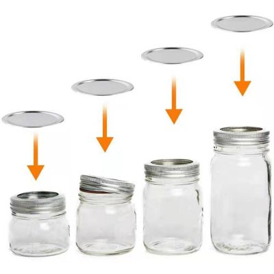 wholesale closures embroidery custom candle jar clear bottle 2 pieces split metal lids encloser